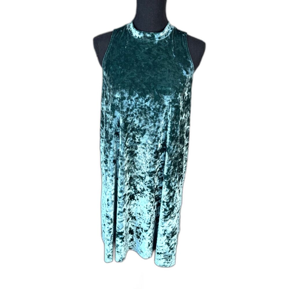 Size XL Y2K Vintage Arizona Jeans Co crushed velvet halter keyhole mini dress